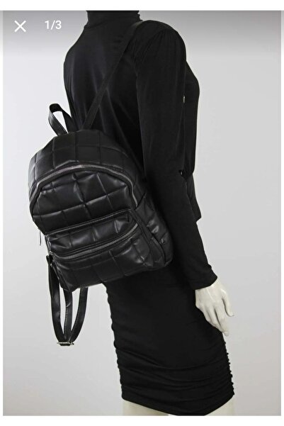 MAC&MOS Dámský černý mini batoh prošívaný sloupek