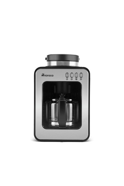 Karaca Grindmaestro Filter-Kaffeemaschine mit eingebauter Kaffeemühle, Inox