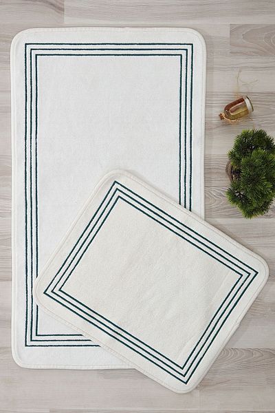 Nazik Home Set de covorașe de baie brodate Zen Line din 2 piese (60 X 100 cm).