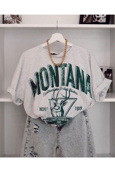 MONTANA طباعة مفصلة تي شيرت
