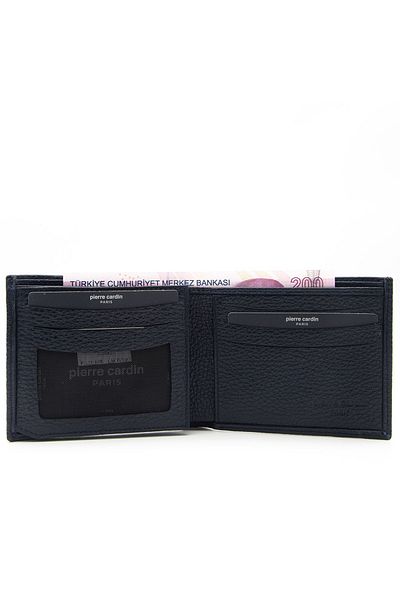 Pierre Cardin Men's Leather Wallet Navy Blue Floater - 2361a38