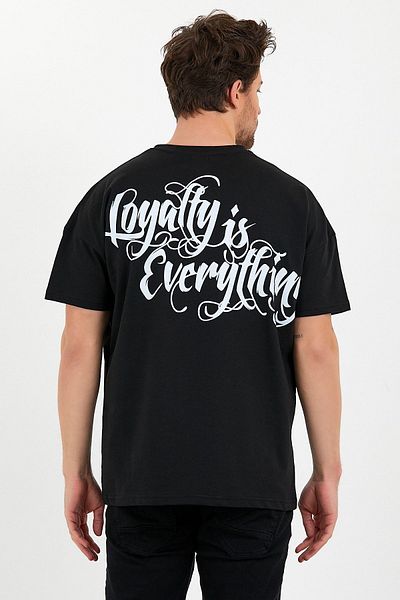 Pasage Unisex Oversize Loyalty Is Everything Printed T-shirt με κοντό μανίκι με λαιμόκοψη