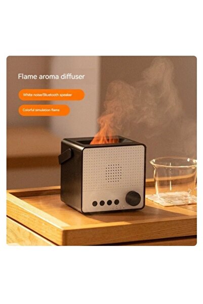 Humidifier Renkli alev aroma difüzör kablosuz Bluetooth hoparlör 120ML