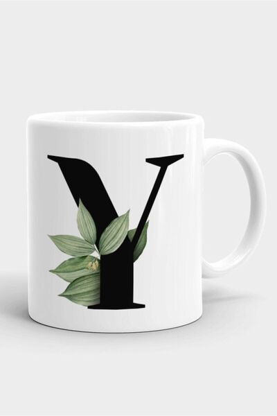 Generic Brand Porcelain White Mug with Letter Y