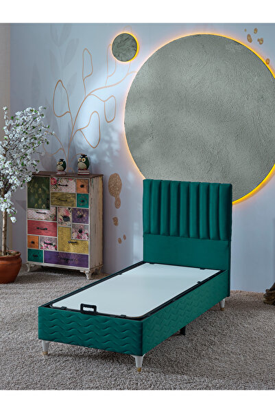 beehanem Ezgi 90x190 Tek Kişilik (Baza+Başlık) 2 Li Set (Yeşil)