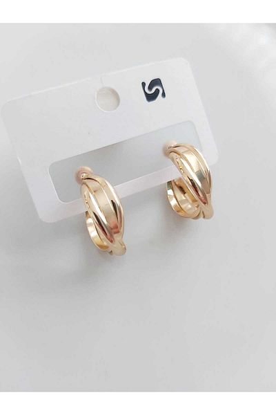 DEVİ fashion Spiral Gold Hoop Earrings 2 cm