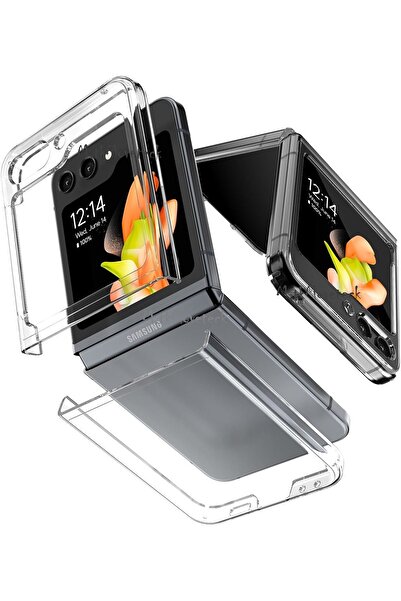 m.tk moveteck Samsung Galaxy Z Flip 6 Kılıf Şeffaf Sert Kapak Kamera Yükselti...