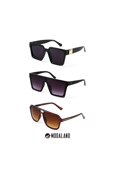 ModaLand 3-Piece Deal Set - Unisex Women's and Men's Sunglasses