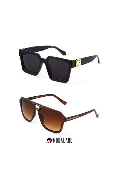 ModaLand Unisex 2-Piece Deal Set - Women's and Men's Sunglasses