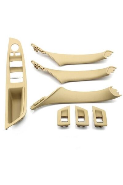 Genel Markalar Bmw F10 5 Serisi 2011-2016 Bej Renk Iç Kapı Kolu Tutamağı Ve Cam Tuş Seti 7 Parça 51417225875 875-7