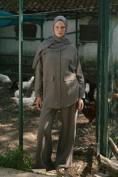 Qef Gray Crepe Shawl - Daily Use