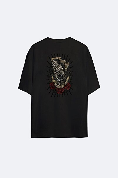 Genel Markalar Unisex Siyah Oversize T-shirt