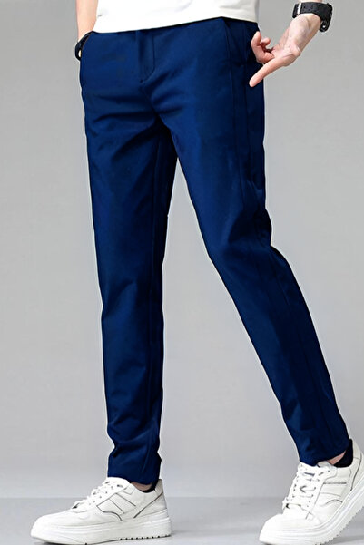 YAKAMEL Erkek Lise Boy Regular ve Rahat Kalıp Yüksek Bel Cepli Dokuma Kumaş Premium Lacivert Okul Pantolonu