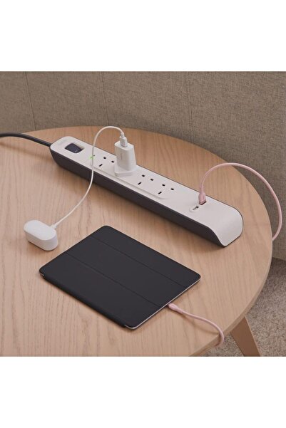 Belkin 4 Plug Surge Protector with 2M Cord, 2x2.4A USB Ports - Heavy Duty Extension Socket, White