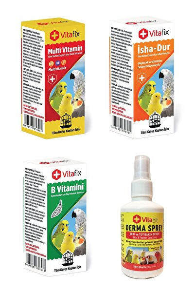 Vitafix Set Ürün - Vitamin Seti - Tüm Kuş Türleri Için 4'lü Vitamin Seti - Tü...