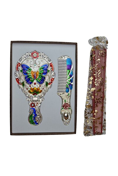 YELPAZE DÜNYASI Anneler Gününe Özel Nostaljik Hediyelik Ayna Tarak Yelpaze Seti