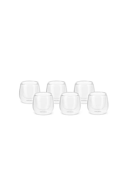 Karaca Anthon Flattened Espressotasse Set, 6 Teilig - 80 ml - Glas - S