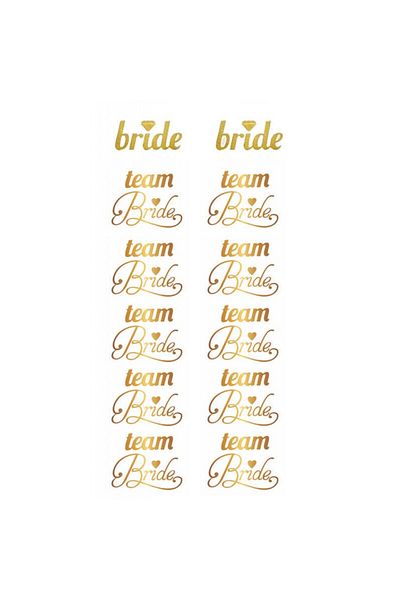 Hayaller Dükkanı Tattoo Team Bride - Χρυσή Καρδιά με Φύλλο PK:12-