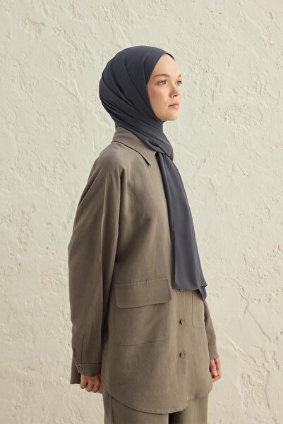 Qef Anthracite Colored Daily Crepe Shawl