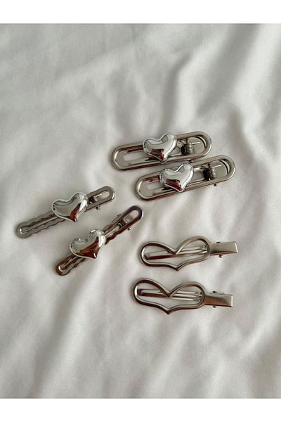 Planet Butik 6-Piece Metal Buckle Set - Heart