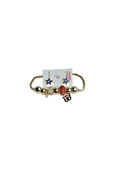 artı bir bodrum Bracelet and Earring Set with Star
