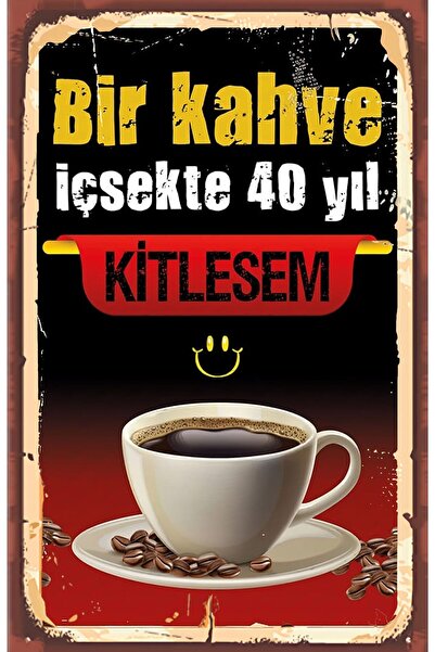 hediyeniburadabul Poster din lemn cu design ceai și cafea