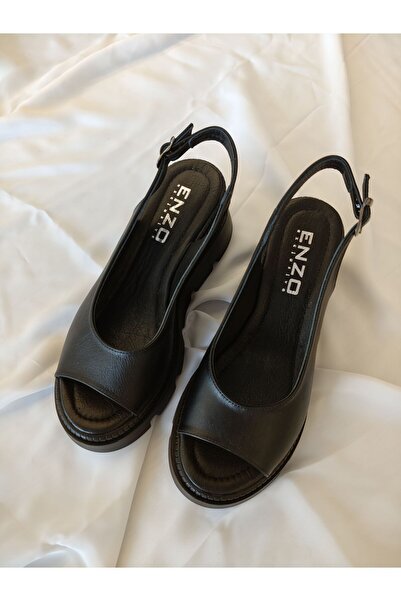 ENZO Hakiki deri sandalet
