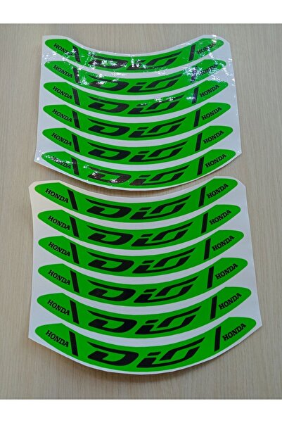 Honda Dio Yeşil Baskılı Jant Şerit Sticker