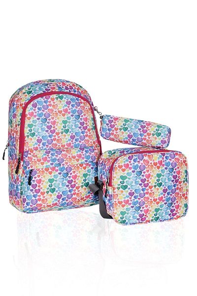 Cambridge Polo Club Triple School Bag Set Plcan2079 324 Colorful Heart