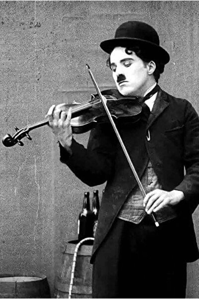 hediyeniburadabul Poster din lemn cu design Charlie Chaplin