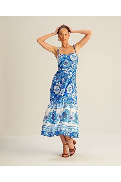 Oyer Moda Синя сукня на бретельках для жінок