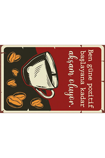 hediyeniburadabul Poster din lemn cu design ceai și cafea
