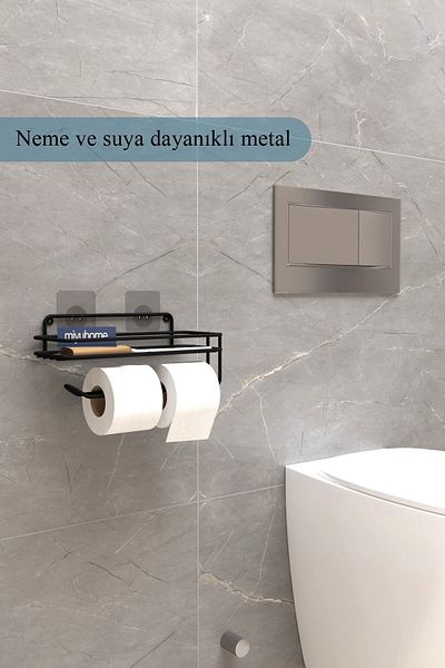 moniev Μεταλλική βάση για ρολό τουαλέτας - Κόλλα, θήκη χαρτοπετσέτας, οργάνωση χαρτιού υγείας, οργάνωση μπάνιου