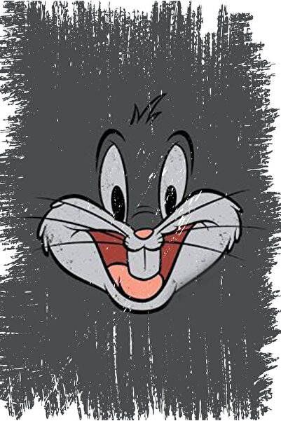 hediyeniburadabul Ξύλινη αφίσα με σχέδιο Bugs Bunny