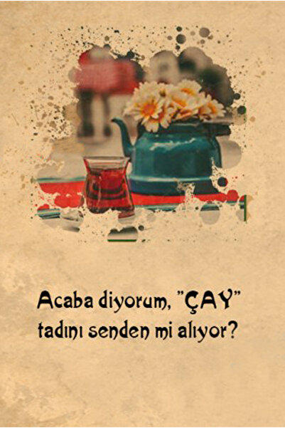 hediyeniburadabul Poster din lemn cu design ceai și cafea