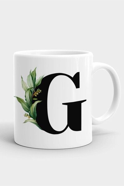 Fotografyabaskı كوب بورسلين أبيض مع حرف G