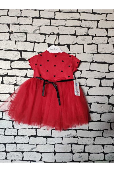 sofun فستان توتو منقّط باللون الأحمر الكرزي