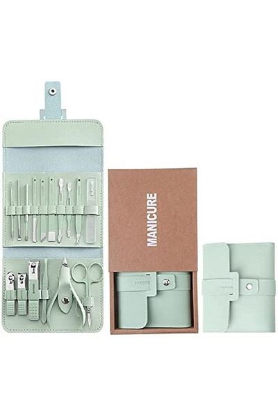 Zigver 16Pcs Professional Nail Pedicure Scissors Set Stainless Steel Portable Manicure Nail Care