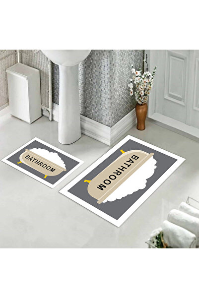 Evmila Σετ χαλάκια μπάνιου με σχέδια, μαλακά και ανθεκτικά - Πλένονται στο πλ...