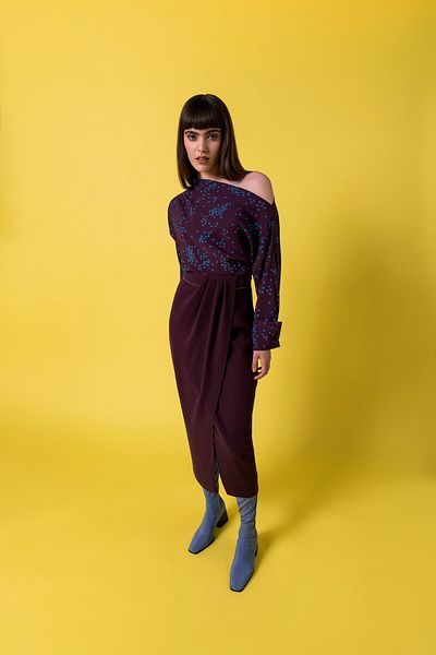 KAMEYA KRUVAZE CUT MIDI SKIRT 24W30305