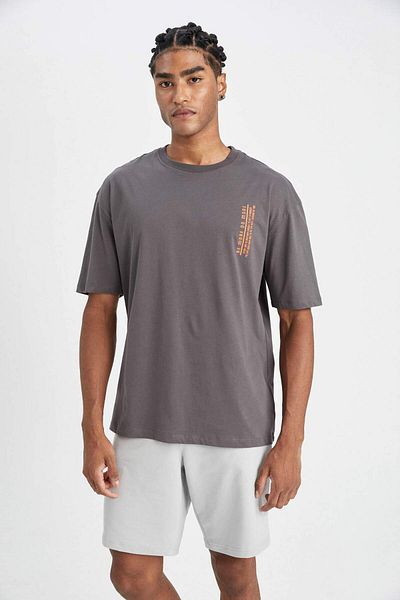 DeFacto T-shirt με κοντό μανίκι με στάμπα με λαιμόκοψη