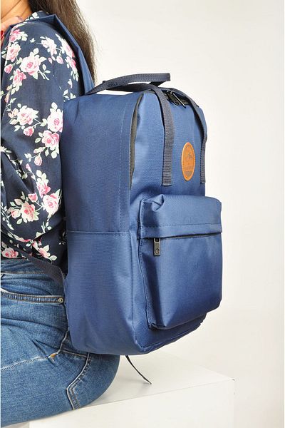 AGOÇANTA Navy Blue Unisex Backpack and School Bag with Laptop Compartment
