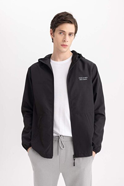 DeFacto Slim Fit Hooded Faux Fur Raincoat Coat