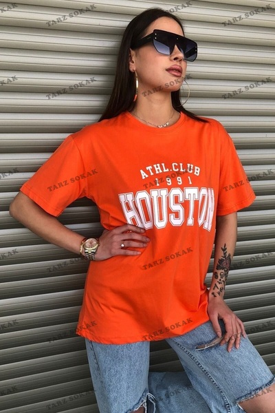 Tarzsokak Tricou oversize pentru femei cu imprimeu Houston