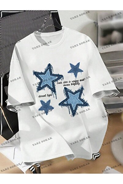 Adrift Μπλουζάκι Unisex Oversize με στάμπα με αστέρι