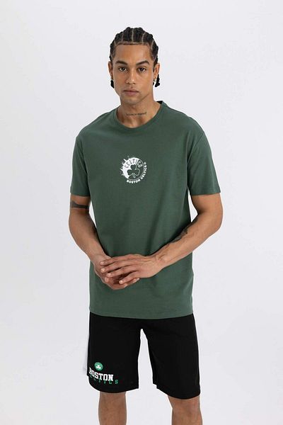DeFacto Fit Nba Boston Celtics Standard Fit Crew Neck Short Sleeve T-Shirt A6058Ax24Sm