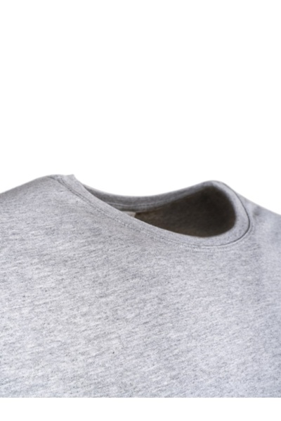 RELAXIA Μακρυμάνικο μπλουζάκι από χτενισμένο βαμβάκι ανδρικό γκρι μελανζ