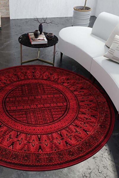 Angorahome Persian Dokuma Makine Halısı Bk1007 Yuvarlak