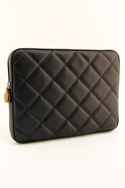 HNB (HANDBAG GIFTED) Black 13 &14 Inch Quilted Laptop And Tablet Case