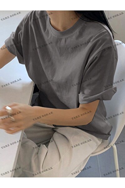 Tarzsokak Unisex Oversize kroj Običan T-shirt - 8 Neštampano Štampano